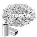 320Pcs 1/16" Aluminum Crimping Loop Sleeve (1.5mm), Double Barrel Cable Ferrule Wire Rope Sleeves for End Fixing - M1.5