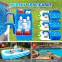 2025 Upgrade2 Sets Poolside Storage Basket with 2 Cup Holder, Above Ground Pool Accessories, Pool Basket Storage Fit for Most Above Ground Swimming Pools Blue