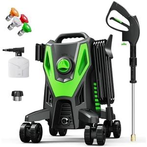 Pressure Washer -4800PSI with Anti-Tipping, 35FT Power Cord, Power Washer for Cars Fences Driveways Patios Home