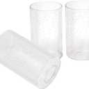 Seeded Glass Lamp Shade 3 Pack, Clear Cylinder Glass Shade for Light Fixture Replacement Globe for Pendant Light Wall Sconce Chandelier, 1 5/8 inch Fitter