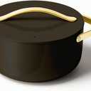 Caraway Nonstick Ceramic Dutch Oven Pot with Lid (6.5 qt, 10.5") - Non Toxic, PTFE & PFOA Free - Oven Safe & Compatible with All Stovetops (Gas, Electric & Induction) - Black