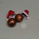 Set Of 2 Basketball Ornament for Christmas Tree, Glass Basketball Christmas Ornaments in Santa Hat, Xmas Hanging Decor Tradition Blown Glass Keepsake Gifts