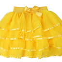 BGFKS 4 Layered Tulle Tutu Skirt for Girls, Girl Ballet Tutu Skirt (Yellow, 4-5 Years)