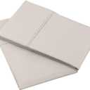 Amazon Basics 400 Thread Count Soft Luxury 100% Cotton Wrinkle Resistant Pillow Cases, Smooth Sateen, Machine Wash, King, Stone Gray, 40" x 20", Set of 2, Pillows Not Included