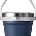 COKTIK 7L Insulated Ice Bucket with LidDouble Wall Vacuum Stainless Steel Beverage Bucket Keeps Frozen LongerHolds 6 Longnecks or 3 Bottles of Winefor Cocktail, Champagne, Large Parties(Navy)
