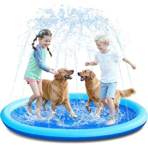 SLOOSH 72" Non-Slip Splash Pad Sprinkler - Outdoor Water Toys Play Mat for Toddlers Kids Dogs, Outside Thickened Sprinkler Pool Party Durable Backyard Fountain for Girls Boys Pets (72in, Blue)