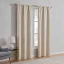 Mainstays Linen Look Blackout Curtain Panels, 1 Panel, Beige, 37X84