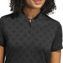 adidas Women's Ultimate365 Jacquard Short Sleeve Polo Shirt (Black, L)