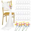 Yinder 24 Set Pastel Wedding Colored Flowers Chair Sashes Aisle Decoration Set 9 ft Long Draping Fabric Sheer Church Chair Cover Bulk Decor for Wedding Bridal Shower