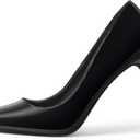 Women's Pumps Slip On High Heels with Pointed Toe 4.1 Inch Stiletto Bridal Party Dress Heels for Casual,Lucy-All Black-8.5