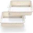 Vinino 8 inch Silicone Square Cake Pan with Metal Reinforced Frame Set of 2, Nonstick Silicone Brownie Pans BPA Free Suitable for Making Cakes, Brownies, Bread