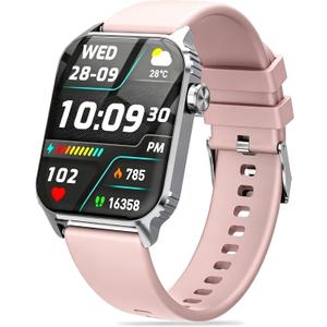 Smart Watch for Women, 120 Sports Modes Smartwatch with 1.83" HD, Alexa Built-in, Heart Rate/Sleep Monitor, IP67 Waterproof, Bluetooth Call & Music Control Fitness Watch for iPhone/Android (Pink)