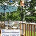 Garbuildman 105 Inch Bird Feeder Pole Kit, Heavy Duty Bird House Pole Set for Deck Fence or Patio Railing, Adjustable Universal Mounting Post Kit for Outdoors, Matte Black, 1 Pack