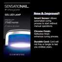 Sensationail Gel LED Nail Lamp, At Home Nail Polish, Fast Curing, Smart Sensor, Chrome Finish, Durable Cord, Salon Quality, 30 Seconds, Automatic Curing Manicures, Ideal for Beginners, 1 Count