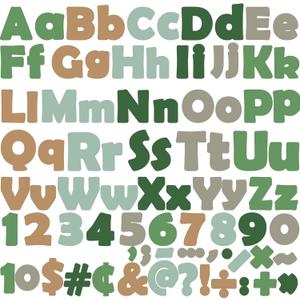 260 PCS Bulletin Board Letters for Classroom 4 Letter Combo Pack Set Sage Green Eucalyptus Classroom Decoration Alphabet Number Symbol Letter for Bulletin Board Cutout Card for Classroom Decor