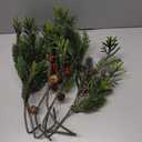 6 Pack Pine Branches with Red Berry, Sliver Christmas Stems for Vases, Artificial Floral Picks for Xmas Indoor Winter Holiday Decor,20 Inch