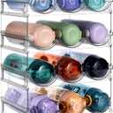 Water Bottle Organizer, Stackable Bottle Storage Rack, 4 Pack Water Bottle Holder for Cabinet Organization, Plastic Wine Racks/Drink Bottle Holder