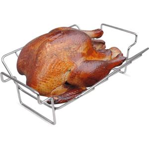 Rib Racks for Big Green Egg, Turkey Roasting Rack Smoking and Grilling Rib Rack, Big Green Egg Accessories, for Large and XLarge Big Green Egg,18" or Bigger Kamado Grill, Stainless Steel