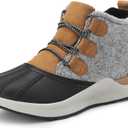 DREAM PAIRS Ankle Winter Boots for Women Waterproof Lace Up Anti-Slip Warm Snow Booties Fashion Sneaker Boots (8, Tan)