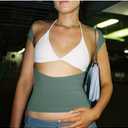 Women's Sexy Backless Top Y2K Short Sleeve T Shirts Casual Cute Crop Tops Summer (Green, XS)