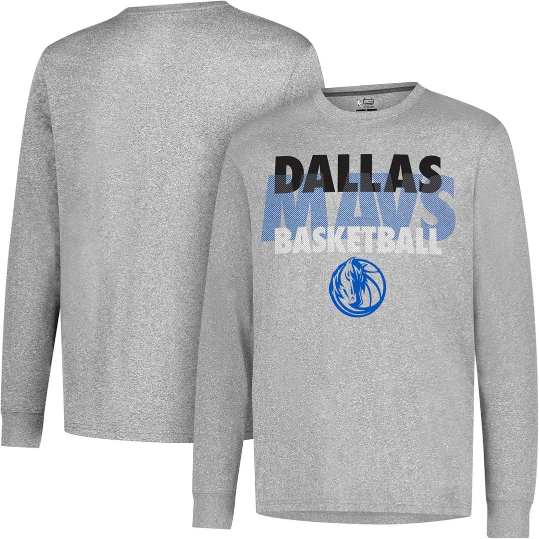 Ultra Game Men's NBA Official Super Soft Supreme Long Sleeve T-Shirt (Large, Heather Gray)