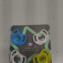 Tommee Tippee Ultra-Light Silicone Pacifier, 6-18 Months, Symmetrical One-Piece Design, BPA-Free Silicone Binkies, Clear/Blue/Yellow, Pack of 4