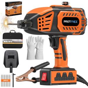 Portable Electric Welding Machine - 110V Portable Welder Handheld IGBT Inverter with 5 Adjustable Currents, 20PCS Rods, ARC Welder Gun Fits 3/32"-1/8" Welding Rods for DIY, Repair, Home Projects (Large, Multicolored)