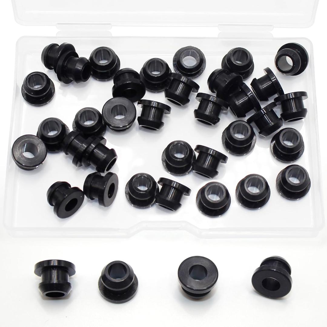 5/16" Drill Hole, 3/16" ID Silicone Rubber Top Hat Grommets for Wiring, 0.16" Groove Width, Automotive Firewall Wire Cable Protector Gasket Ring for Tubing in Hydroponic, Irrigation Systems, 35 pcs