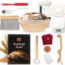 Complete Sourdough Starter Kit – 14pc Sourdough Bread Baking Supplies | Banneton Proofing Basket, UFO Bread Lame, Starter Jar, Digital Scale, & More