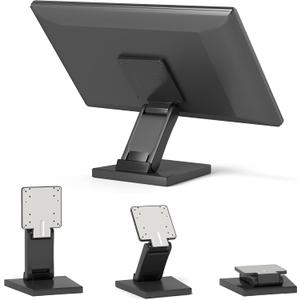 Adjustable Metal Folding Monitor Bracket for Touch Screen Desk Mount with VESA Hole 75x75mm&100x100mm All in Single PC Stand (Black)