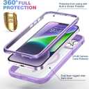 Diaclara Magnetic Designed for iPhone 14 Case, Compatible with MagSafe Built-in Touch Sensitive Anti-Scratch Screen Protector, with Camera Lens Protector for iPhone 14 6.1" (Peri Purple)
