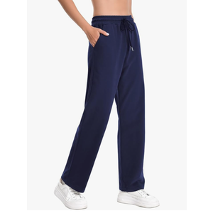 Auriviz High Waisted Sweat Pants Drawstring Womens Sweatpants Slant Side Pockets Straight Leg Pants 29’’ Inseam Size L