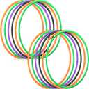 Sratte 12 Pcs Toy Hoop for Kid Detachable Adjustable Toy Hoop Colored Exercise Ring Plastic Circle for Kid Teen Gymnastics Equipment Require Self Assembly(28 Inch,4 Solid Colors)