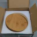 LANKER 6.3 Inch Round White Ceramic Succulent Planter Pot Decorative Cactus Plant Pot Flower Container with Bamboo Tray (Round 6.3Inch)