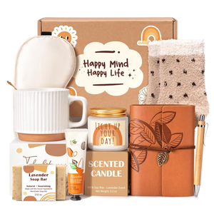 Gift Baskets for Women, 9pcs Unique Happy Birthday Gifts for Women, Thank You Basket Christmas Ideas Box w/Coffee Mug Her Mom Friend Teacher Coworker, Best Employee Appreciation Gifts