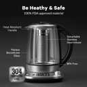 Mecity Electric Tea Kettle with Removable Infuser, 9 Preset Brewing Programs, Temperature Control, 2 Hours Keep Warm, Borosilicate Glass, 1.7 Liter, 1200W