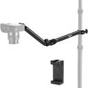 NEEWER Overhead Camera Mount Arm with Phone Clip, 22"/56cm 180&360 2 Section Flexible Holding Arm for Desk Stand, Fits 0.87"-1.1" Tube, 5.5lb/2.5kg Max Load for Camera LED Ring Light Mic, DS009