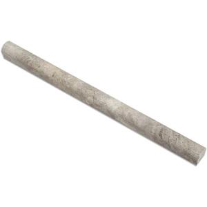 Silver Travertine 3/4 X 12 Bullnose Liner, Honed (LOT of 5 PCS.)