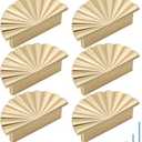 6 Pack Semicircle Sunflower Brushed Gold Cabinet Pulls,Brass Drawer Handles Knobs,Half Round Kitchen Cabinet Handles,Finger Edge Pulls Knobs with Screws (6, Brushed Gold, 2.5'' Hole Center)