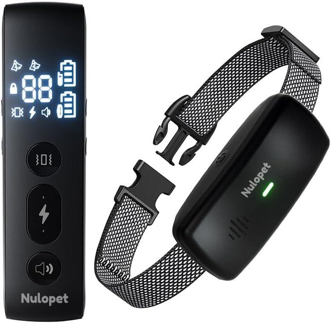 Nulopet Dog Shock Collar, Electric Training Collar with Remote 950FT for Dogs, Waterproof Rechargeable E Collar with Adjustable Collar for Dogs (10-110 lbs)