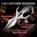 Kitchen Scissors for Food Heavy Duty Poultry Shears Built-In Nutcracker, Japanese High-Carbon Steel Culinary Shears with Ergonomic Handle, All Purpose Kitchen Tool for Chicken, Meat & Seafood (Silver)