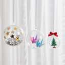Clear Plastic Fillable Ornaments for Crafts 80mm Christmas Ornaments Balls, Acrylic DIY Ornaments Christmas Tree Decorations, Hanging Decoration (Clear Fillable Balls 80mm)