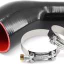 High Performance 45 Degree ID 2 to 3 inch(51-76mm) Elbow Silicone Coupler Hose Reducer, 4-Ply Reinforced Wall Thickness 5mm Length 4 inch for Turbo/Intercooler/Intake Pipe with 2 T-Bolt Clamps