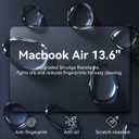 EooCoo Compatible with MacBook Air 13 inch Case M5 2026-2022 M4 M3 M2 Model A3449 A3240 A3113 A2681, Mac Air 13.6 inch Hard Shell & Keyboard Cover & Screen Film & Type-C, Frost Midnight