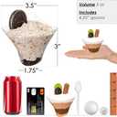 DLux 50 x 5 oz Mini Dessert Cups with Spoons, Large Swirl - Clear Parfait Appetizer Cup - Small Reusable Serving Bowl for Tasting Party Desserts Appetizers - With Recipe Ebook