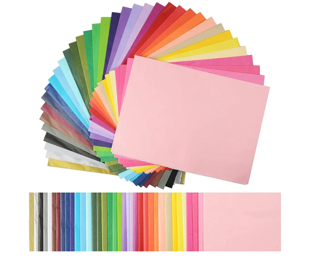 Simetufy 1080 Sheets 36 Multicolor Tissue Paper for Gift Bags, Small Gift Wrapping Decorative Art Rainbow 11.5" x 8" Tissue Paper Bulk for Crafts Floral Birthday Party Festival Flower Pom Pom