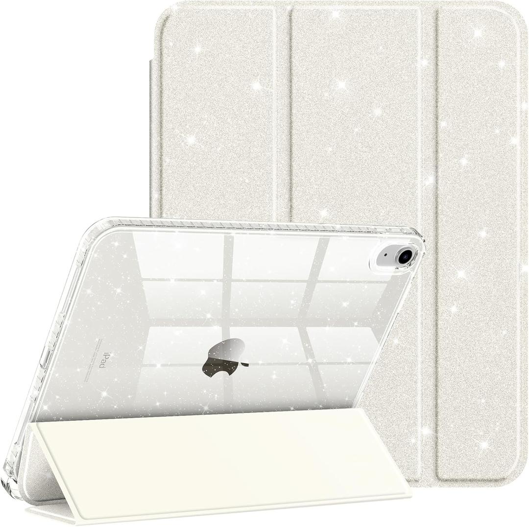 Fintie Slim Case for iPad (A16) 11th Generation 11 Inch (2025), iPad 10th Generation 10.9 Inch (2022) - Glittering Sparkly Shockproof Cover with Shiny Clear Back Shell & Pencil Holder, Starlight