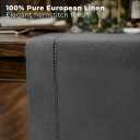 Signature Linen™ by D'Moksha Charcoal Grey Table Runner 48 Inches, 100% Pure Linen, Hemstitch, Coffee Table Runner, 14 x 48 Inch for Dresser Tables- Summer, Weddings, Outdoor hostings