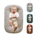 Baby Lounger Pillow, Love in Baby Lounger Pillow for Newborn Co-sleeping for Baby in Bed, Newborn Lounger Baby Nest for Boys & Girls 0-12 Months| English Apricot