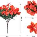INSPRING Artificial Fake Flowers for Outdoors Spring Decoration, 3 Bundles Realistic Faux Azalea Plants Flower UV Resistant Silk Flowers for Outside Outdoor Planter Porch Patio Yard Garden Home, Mix